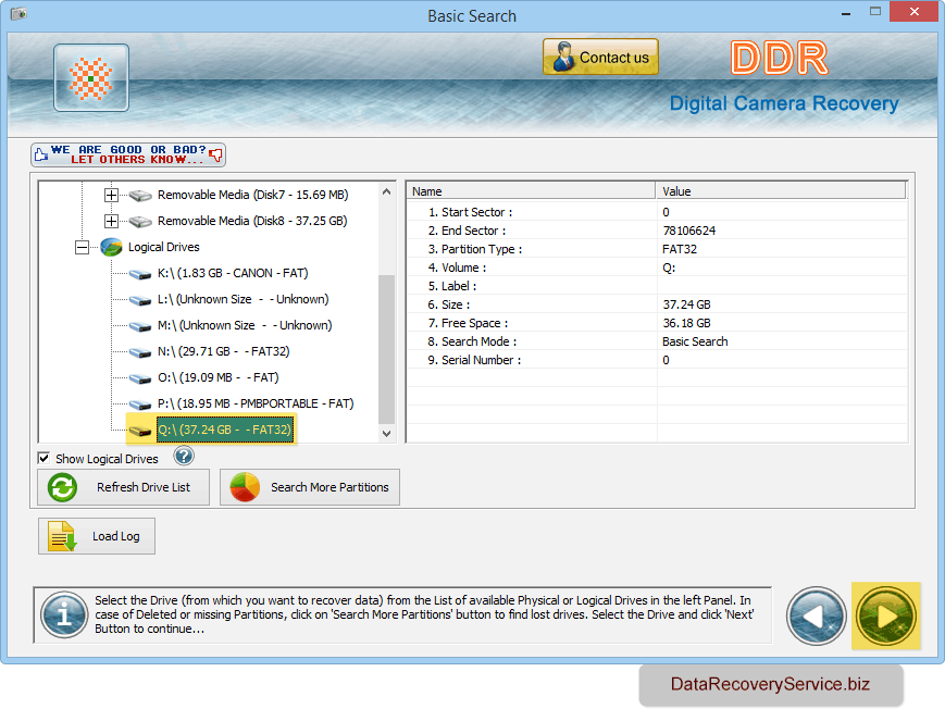 Select the drive Select the drive