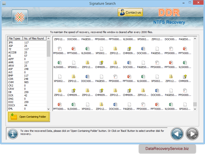 Open Containing Folder to view recovered data Open Containing Folder to view recovered data