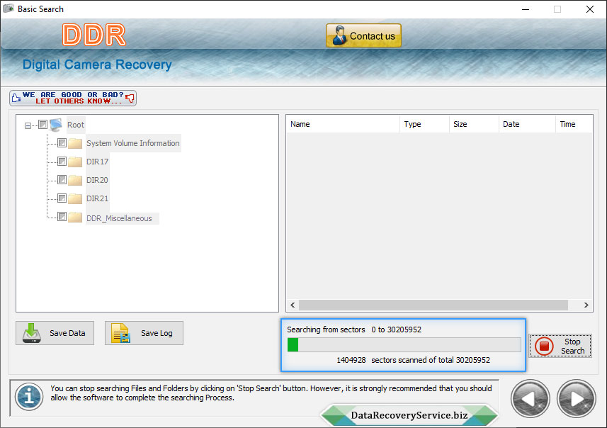 Data recovery process is in progress Data recovery process is in progress