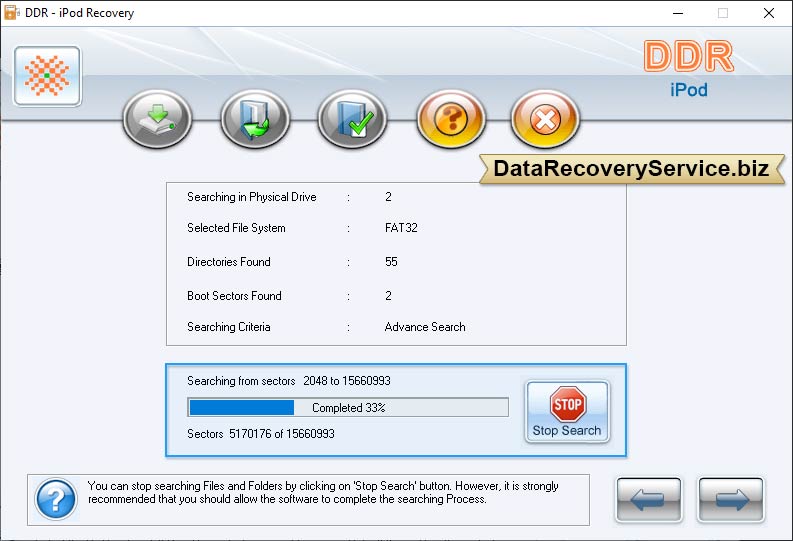 Data recovery is in progress