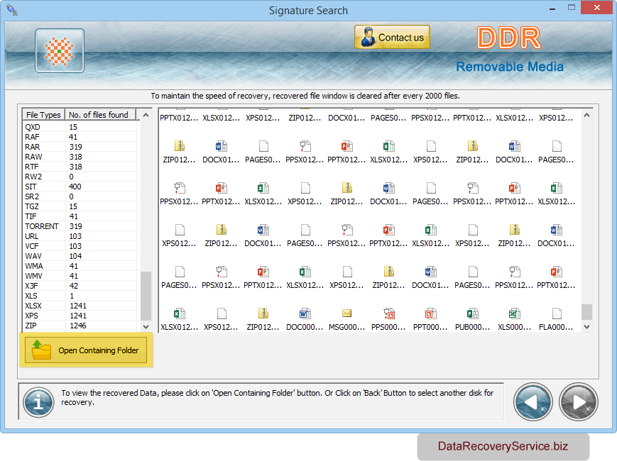 Open Containing Folder to view recovered files Open Containing Folder to view recovered files