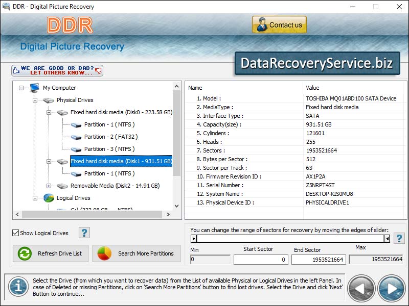 Windows 7 Digital Pictures Recovery Software 5.4.1.2 full