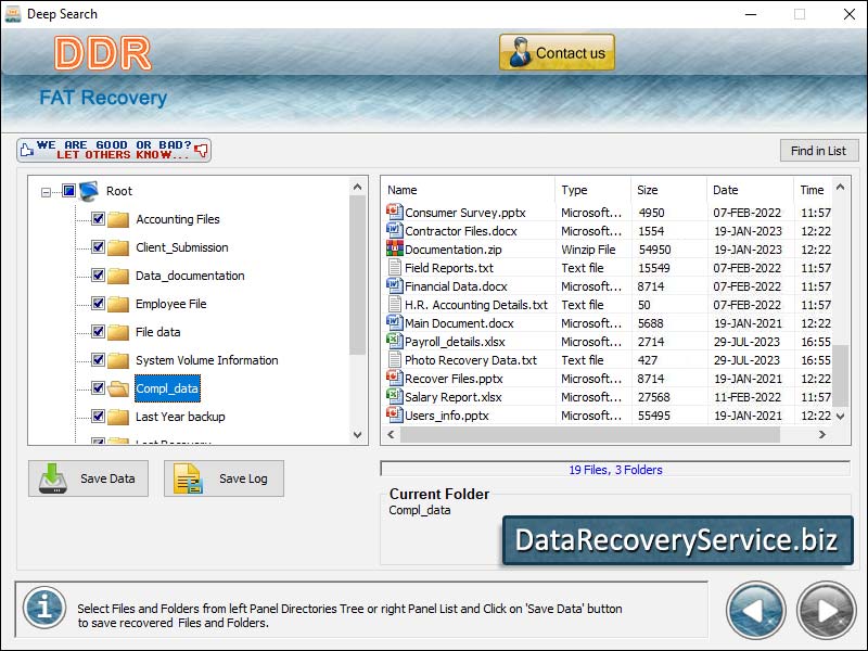 Screenshot of FAT Data Recovery Service