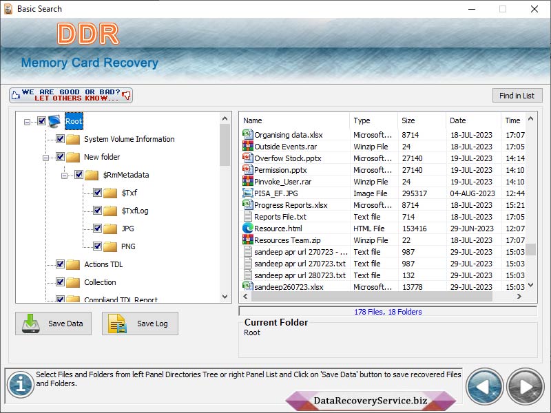 Screenshot of Memory Card Data Recovery Service
