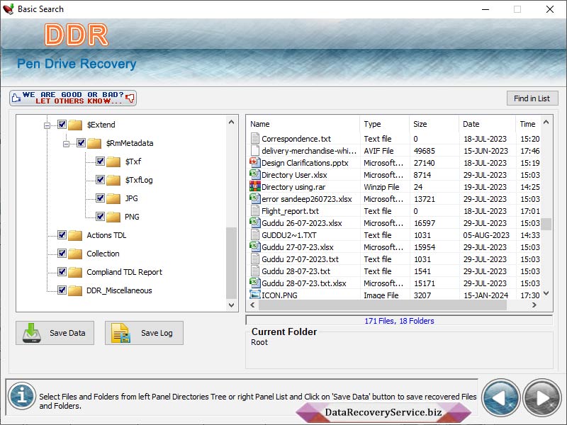 Screenshot of Pen Drive Data Recovery Service